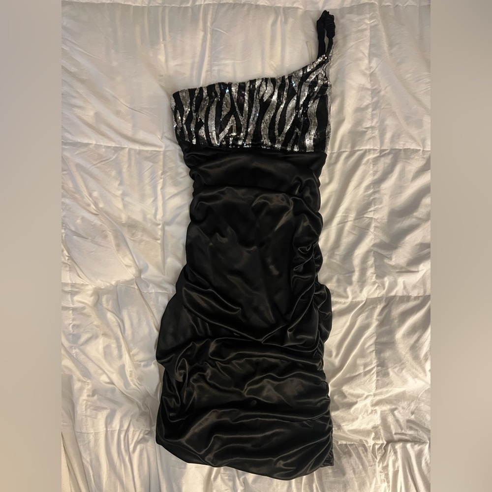 Black/Silver Sequence Mini Dress